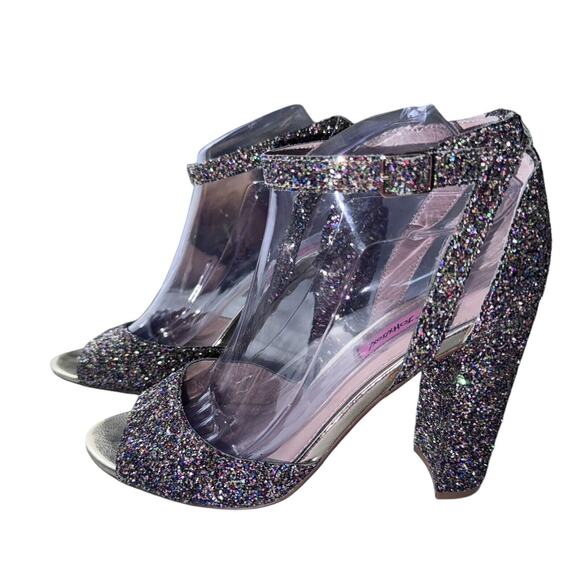 Betsey Johnson Womens Glissten Ankle Strap Glitter 4” Heel Sandals, Size 8.5 - Picture 4 of 11